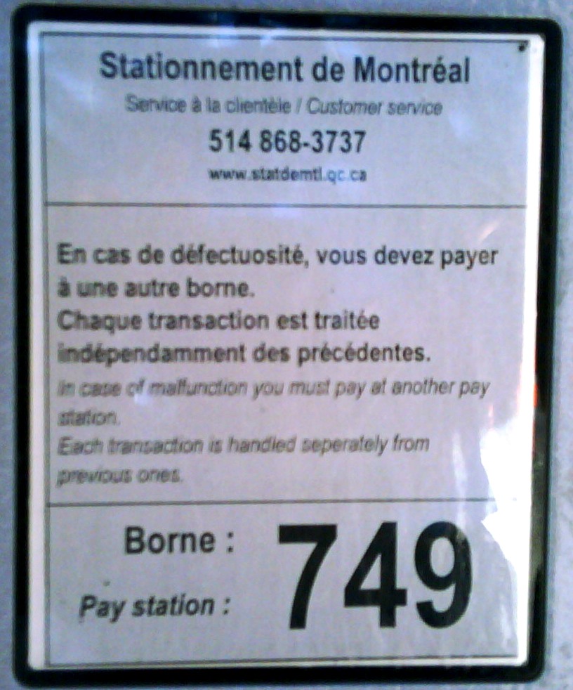 Stationnement de Montréal Simple à lire en modifiant simplement la typographie des instructions